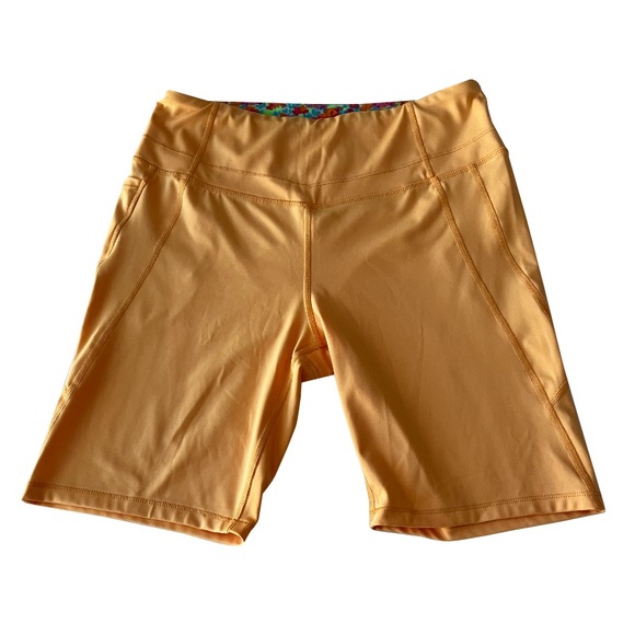 Natori Bright Fluorescent Tangerine Orange Athletic Bike‎ Shorts - Picture 1 of 4